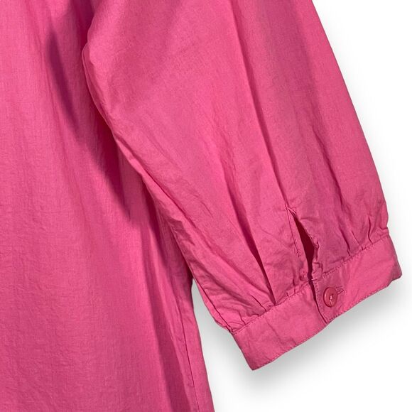 Susan Graver Tunic Blouse Women‎ Size M Pink Raglan 3/4 Sleeve Button-Front - Picture 11 of 13